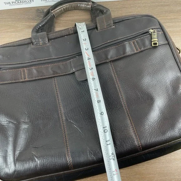 Classic Samsonite Leather Top loader Briefcase Dark Brown Business‎ Work Travel